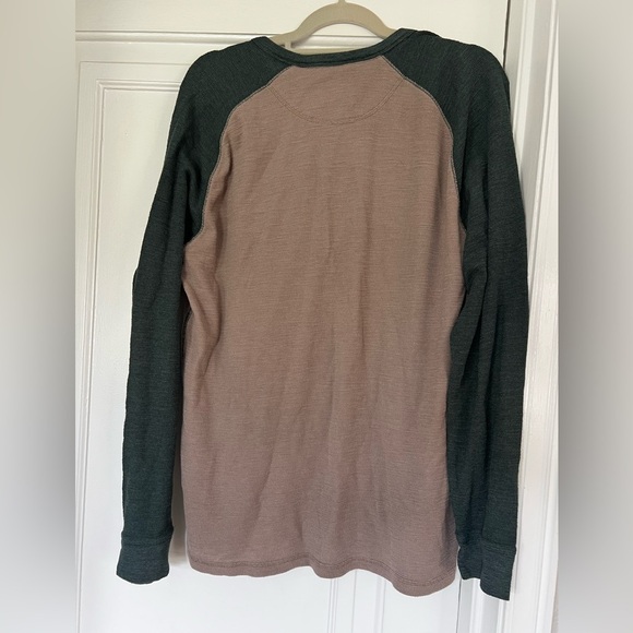 Timberland Men’s Green Tan Henley Slim Fit Waffle Knit Thermal Shirt Size Medium - Picture 8 of 9